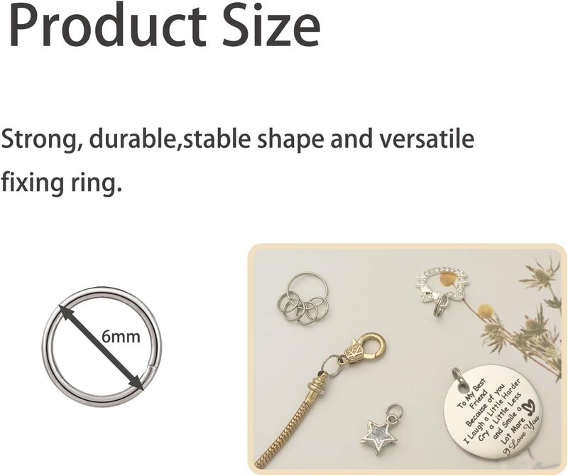 HOLAILS 100PCS Small Key Rings Stainless Steel Split Rings mini Metal Ring Functions on connectors for or Jewelry Making and Keychain Rins(0.24 inches, Silver) - Image 2